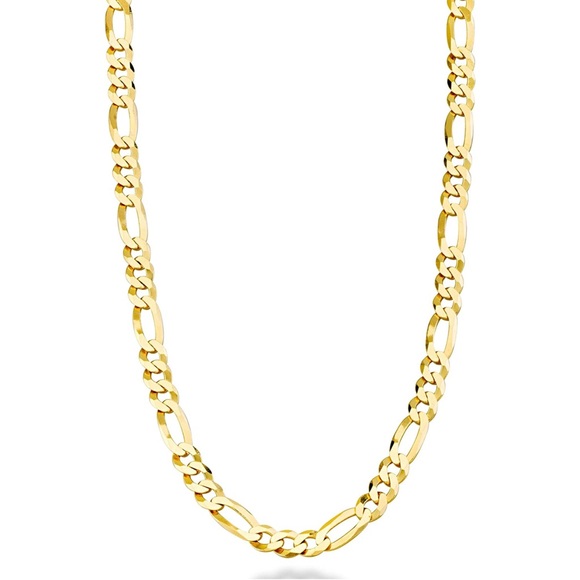 New Gold over 925 Sterling Silver Figaro Necklace - Picture 1 of 5